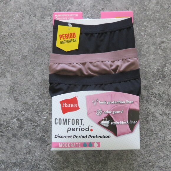 (#110)  Hanes Comfort Period underwear Women's Sze 7/L - Picture 1 of 5